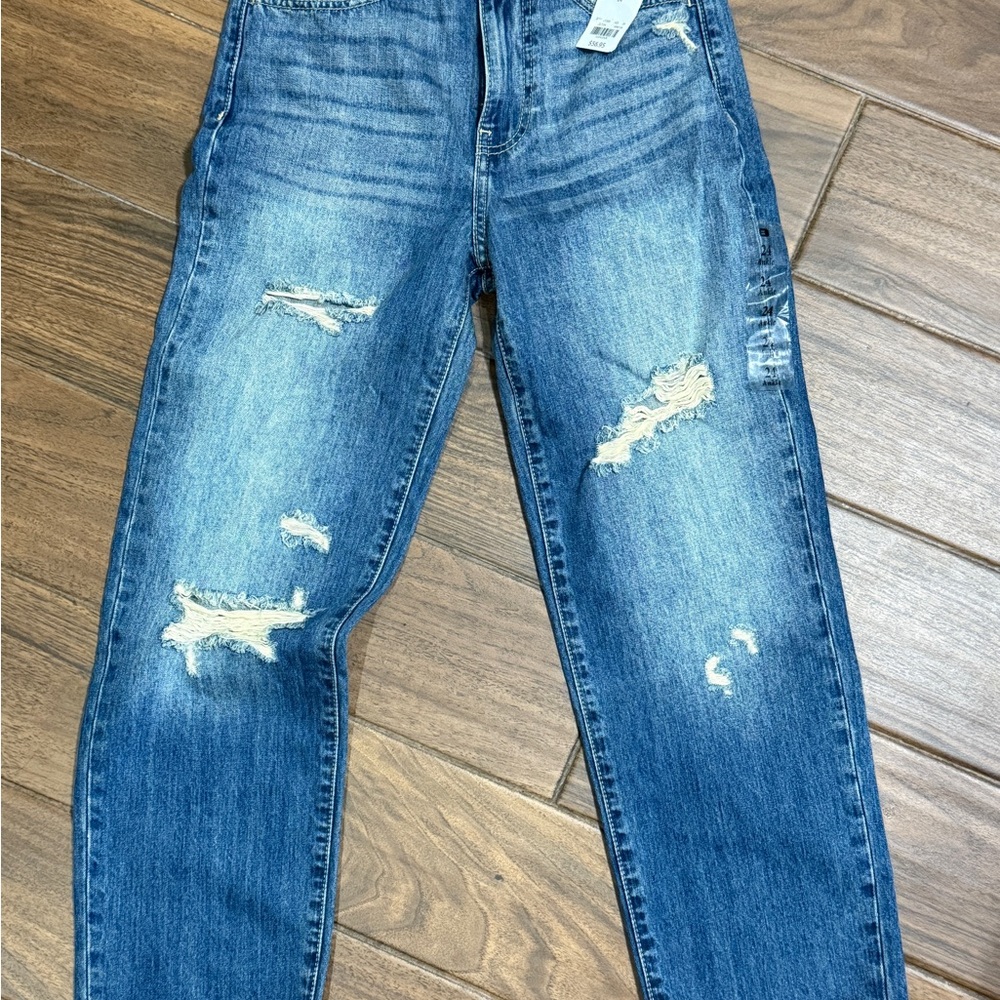 Distressed Blue Vintage Dad Jean